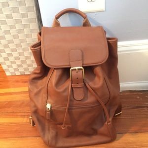 Coach Brown Cognac Leather Cinch Backpack